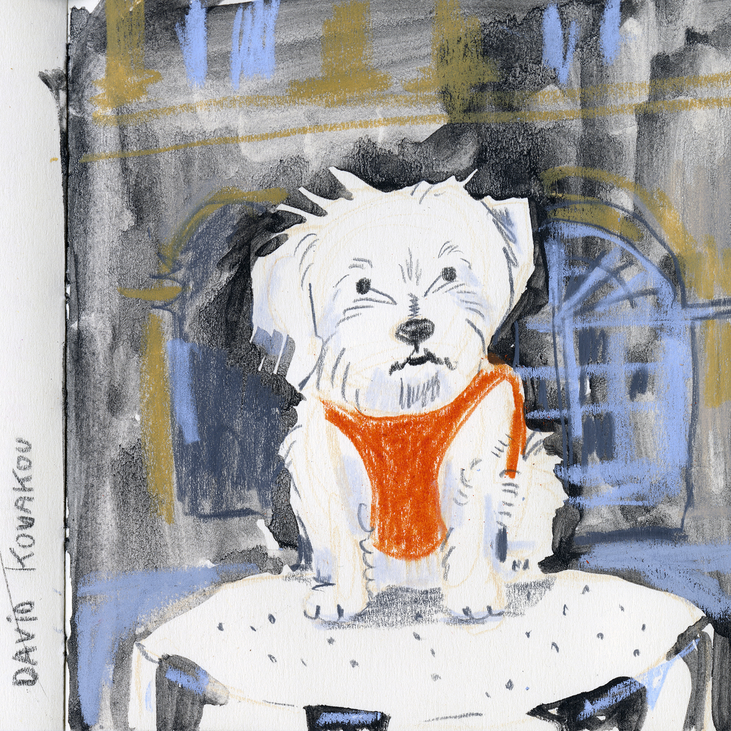 Daily dog drawing challenge, dog illustration, dogs of Instagram drawings, www.DOGvision.eu