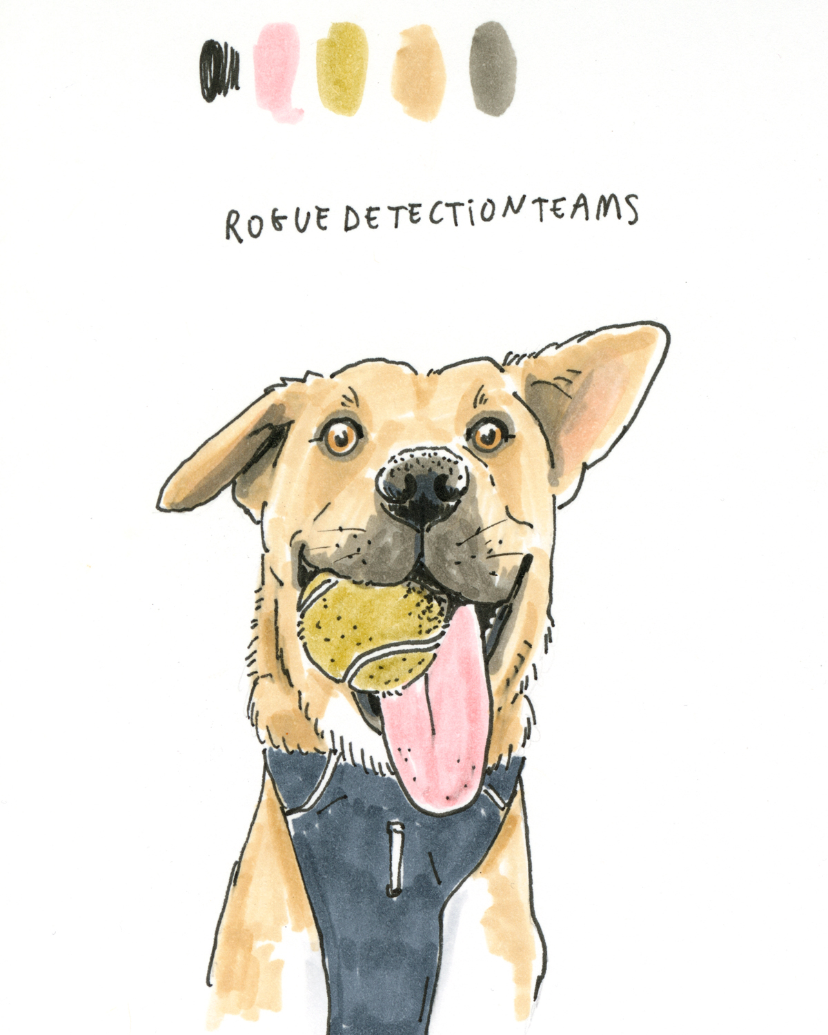 Daily dog drawings, creative drawing challenge, dog illustration, www.DOGvision.eu